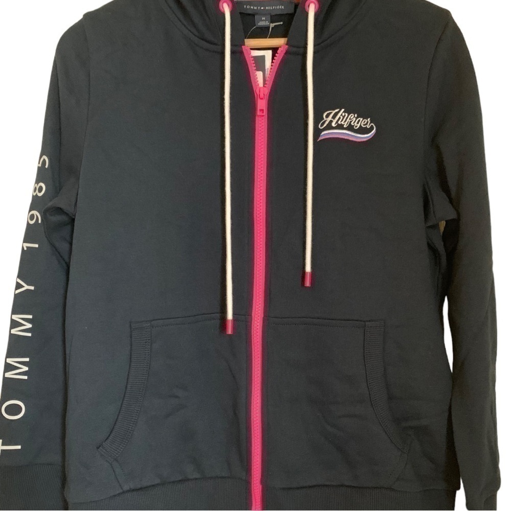NWT Tommy Hilfiger hoodie lightweight jacket dark blue SZ M medium New w…